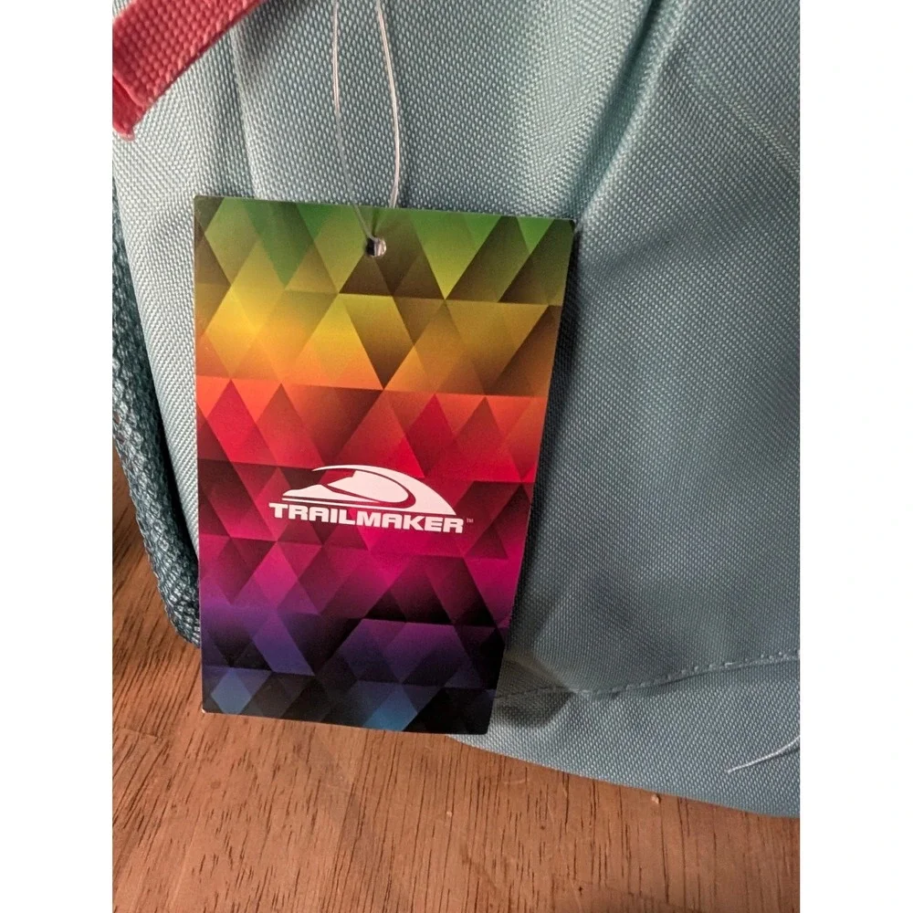 Trailmaker Classic Backpack Light Blue Teal Coral Pink School Travel Daypack NEW